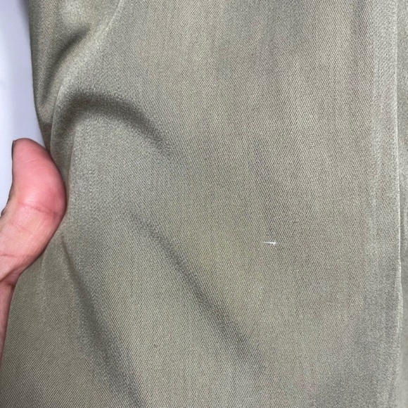 PAIGE Olive Green Utility Belted Mini Shirt Dress Cotton Twill Long Sleeve S - Picture 8 of 13